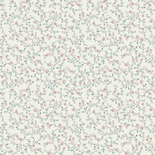 Blencow Sprig Wallpaper - Dark Duck Egg Blue - Laura Ashley - 122749 - Premier Wallcovering