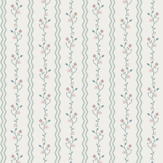 Blencow Stripe Wallpaper - Dark Duck Egg Blue - Laura Ashley - 122748 - Premier Wallcovering