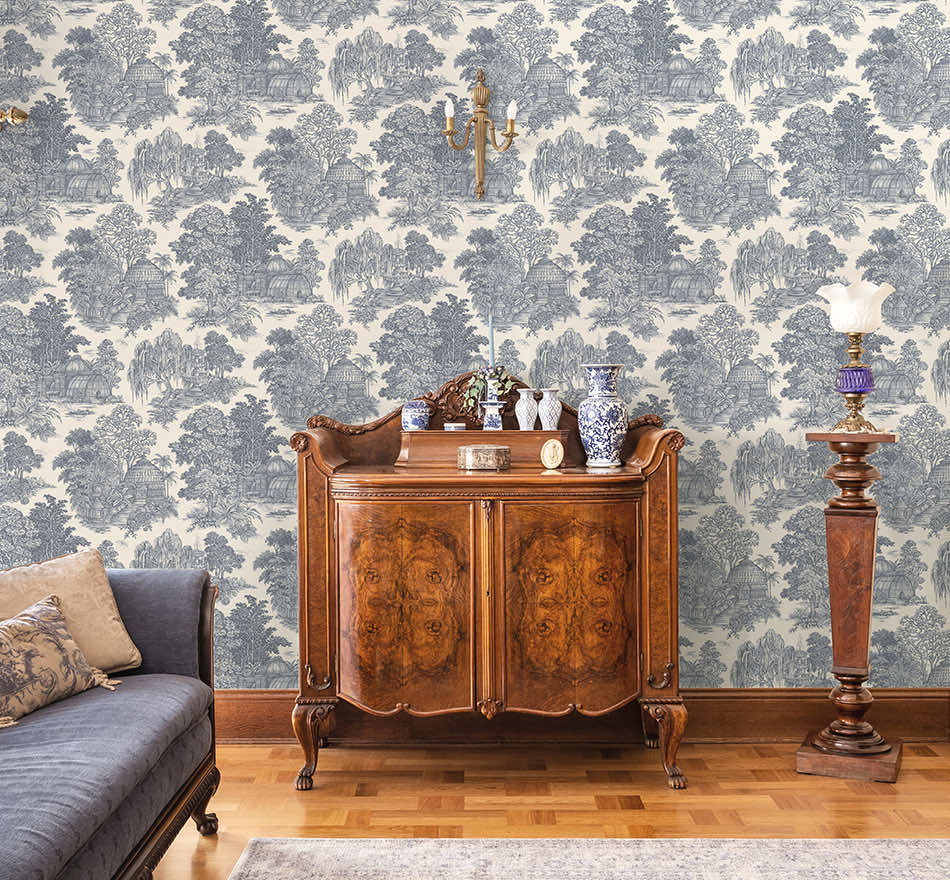Blenheim Wallpaper - Blue - Holden Décor - 91971 - Premier Wallcovering