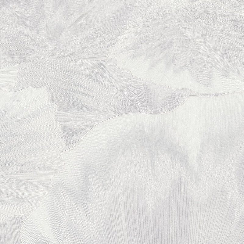 Bliss Abstract Leaf Metallic Wallpaper - White - Erismann - 10402 - 01 - Premier Wallcovering