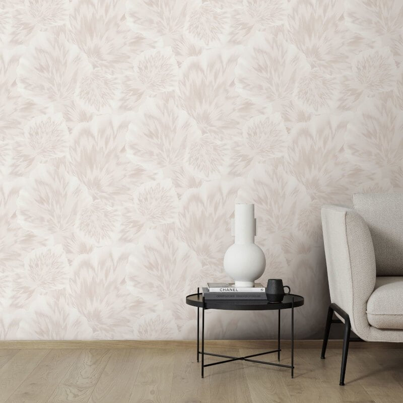 Bliss Abstract Leaf Metallic Wallpaper - Cream - Erismann - 10402 - 14 - Premier Wallcovering