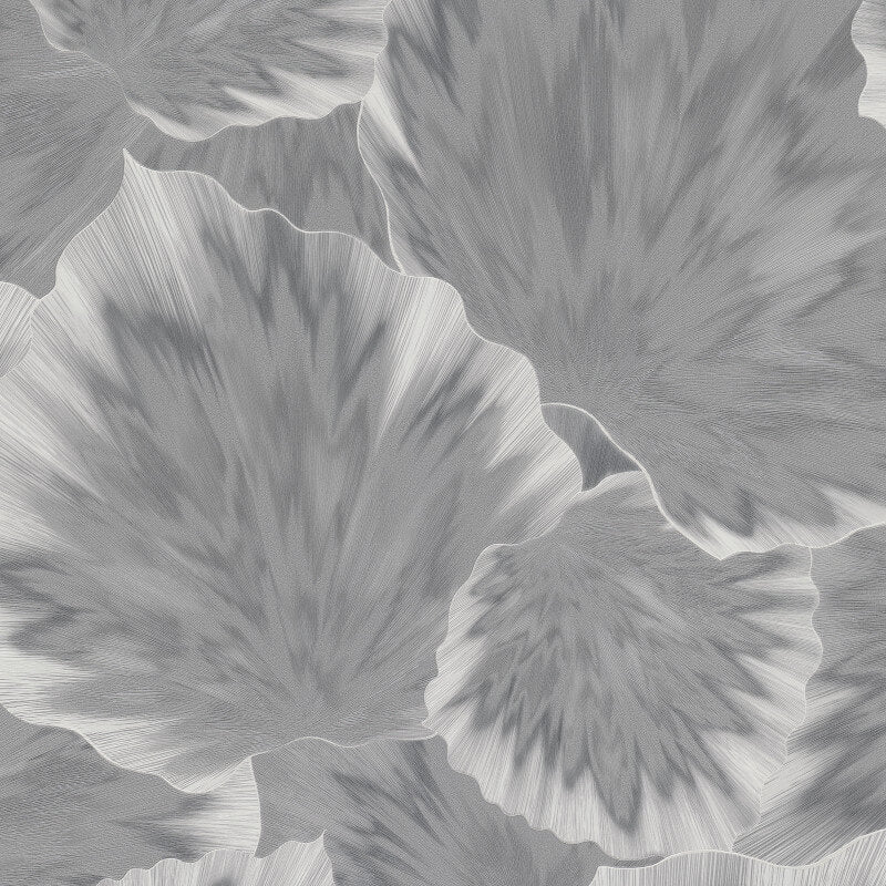 Bliss Abstract Leaf Metallic Wallpaper - Grey - Erismann - 10402 - 10 - Premier Wallcovering