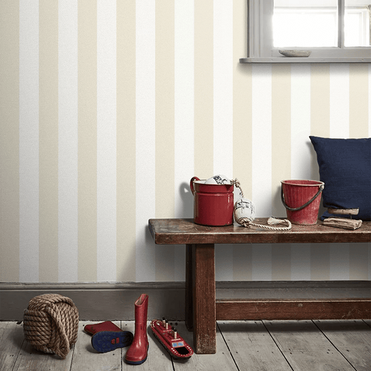 Bloc Stripe Wallpaper - Chalk - Ohpopsi - LBK50103W - Premier Wallcovering
