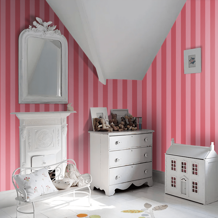 Bloc Stripe Wallpaper - Coral - Ohpopsi - STR50113W - Premier Wallcovering