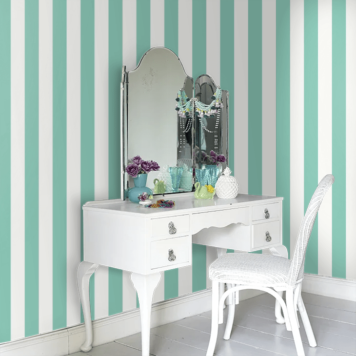Bloc Stripe Wallpaper - Jade - Ohpopsi - STR50116W - Premier Wallcovering