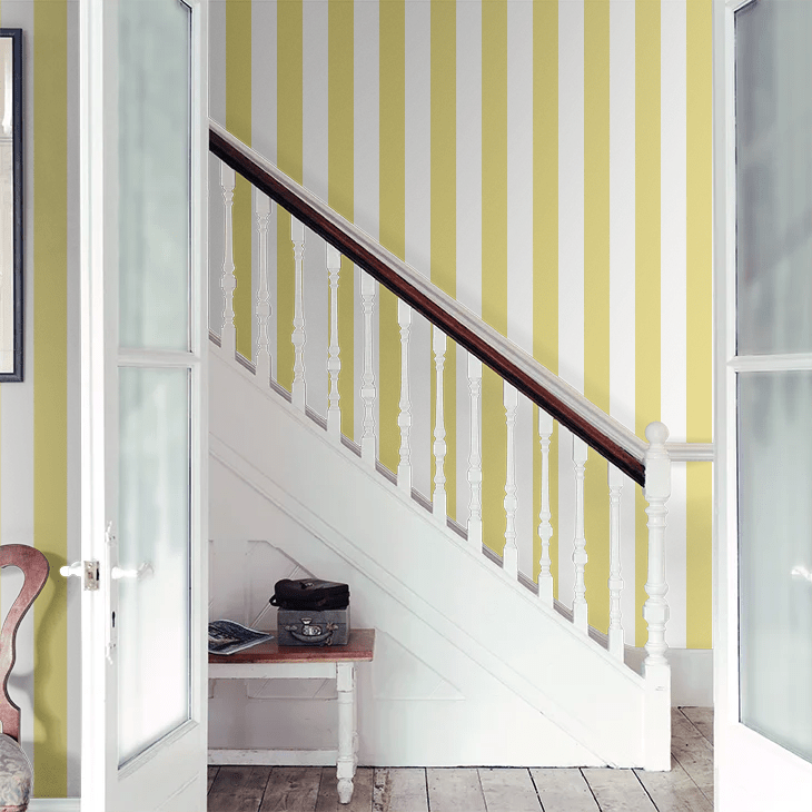 Bloc Stripe Wallpaper - Chartreuse - Ohpopsi - STR50111W - Premier Wallcovering