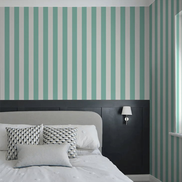Bloc Stripe Wallpaper - Jade - Ohpopsi - STR50116W - Premier Wallcovering