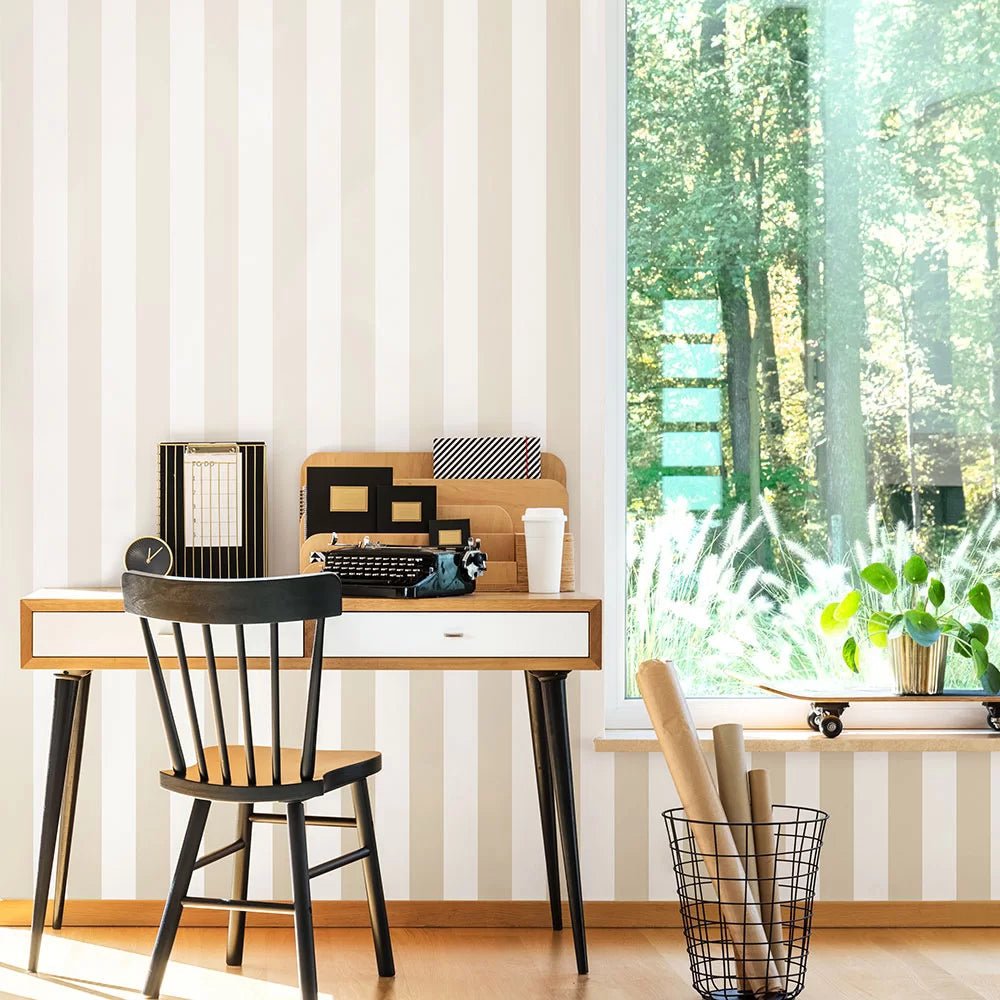 Bloc Stripe Wallpaper - Porcelain - Ohpopsi - LBK50113W - Premier Wallcovering