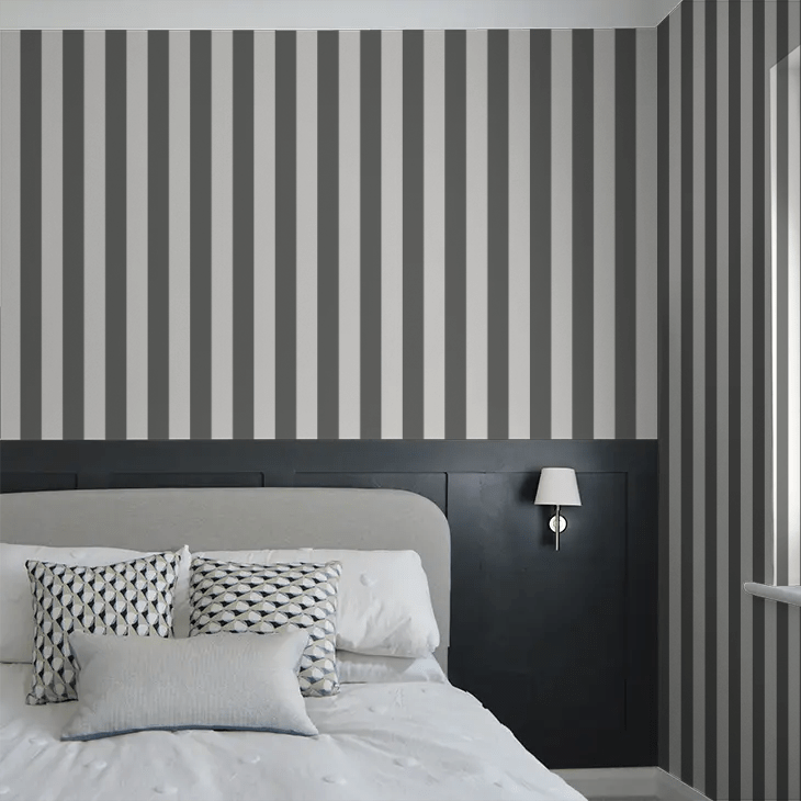 Bloc Stripe Wallpaper - Midnight - Ohpopsi - LBK50123W - Premier Wallcovering