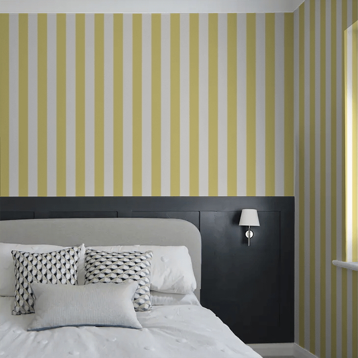 Bloc Stripe Wallpaper - Chartreuse - Ohpopsi - STR50111W - Premier Wallcovering