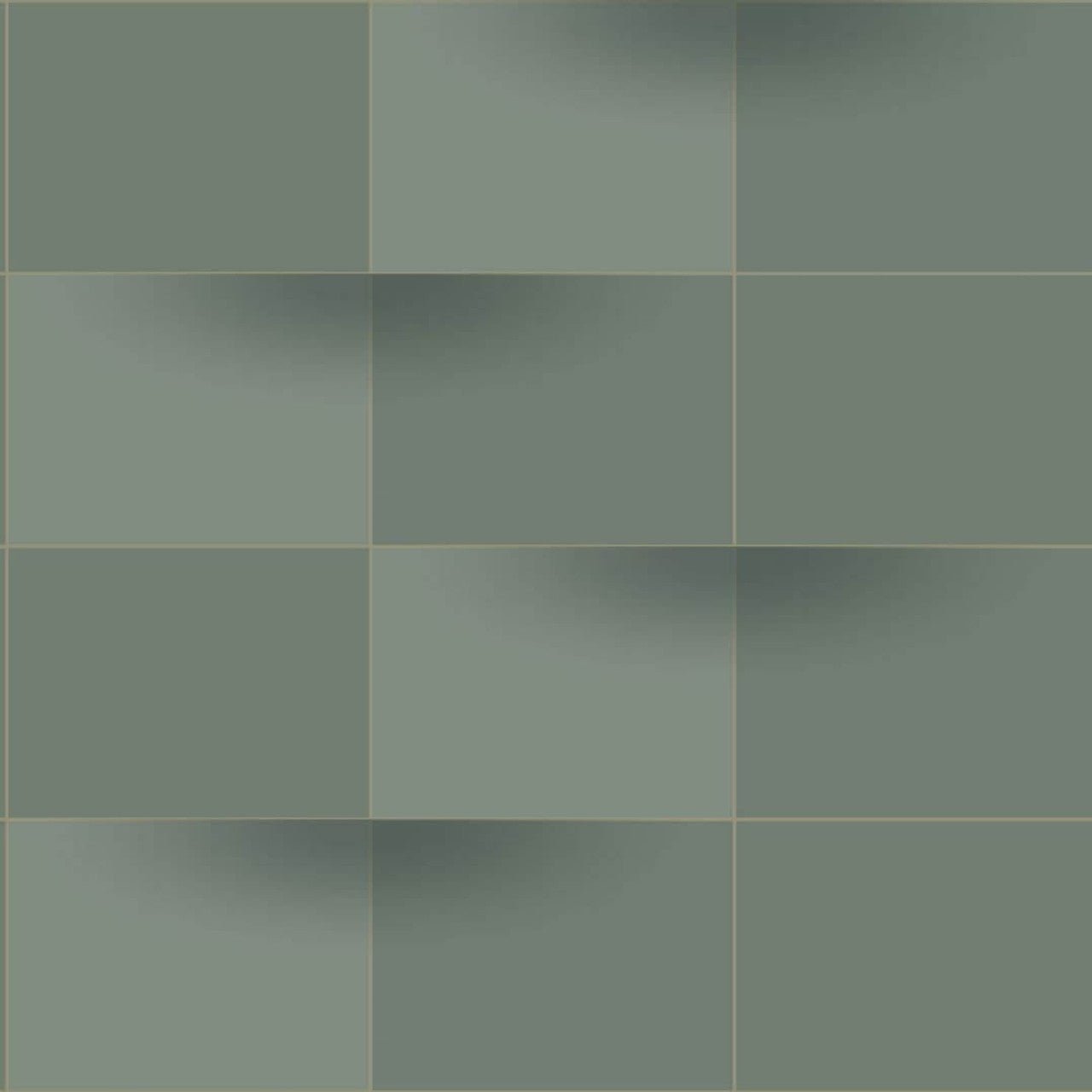 Blocks Perception Wallpaper - Vert De Gris - Casadeco - 86537407 - Premier Wallcovering