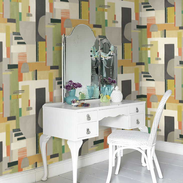 Blocs Wallpaper - Sage & Amber - Ohpopsi - CEP50132W - Premier Wallcovering