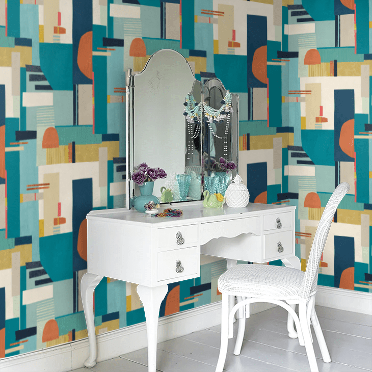 Blocs Wallpaper - Ocean - Ohpopsi - CEP50131W - Premier Wallcovering