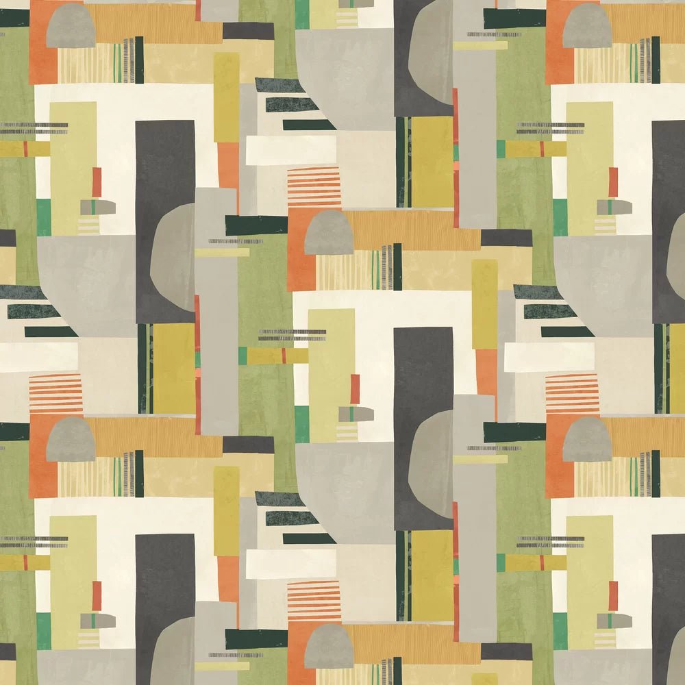 Blocs Wallpaper - Sage & Amber - Ohpopsi - CEP50132W - Premier Wallcovering