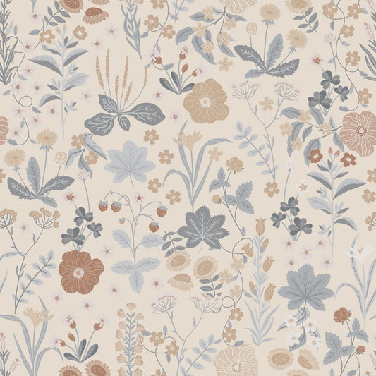Blomstre Wallpaper - Earth - Summer Gray - Premier Wallcovering