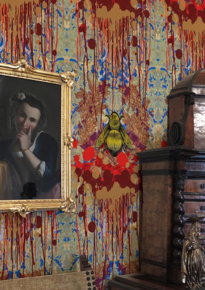 Bloody Empire Wallpaper - Royal Blue - Timorous Beasties - TB/BEM/PRL/02 - Premier Wallcovering