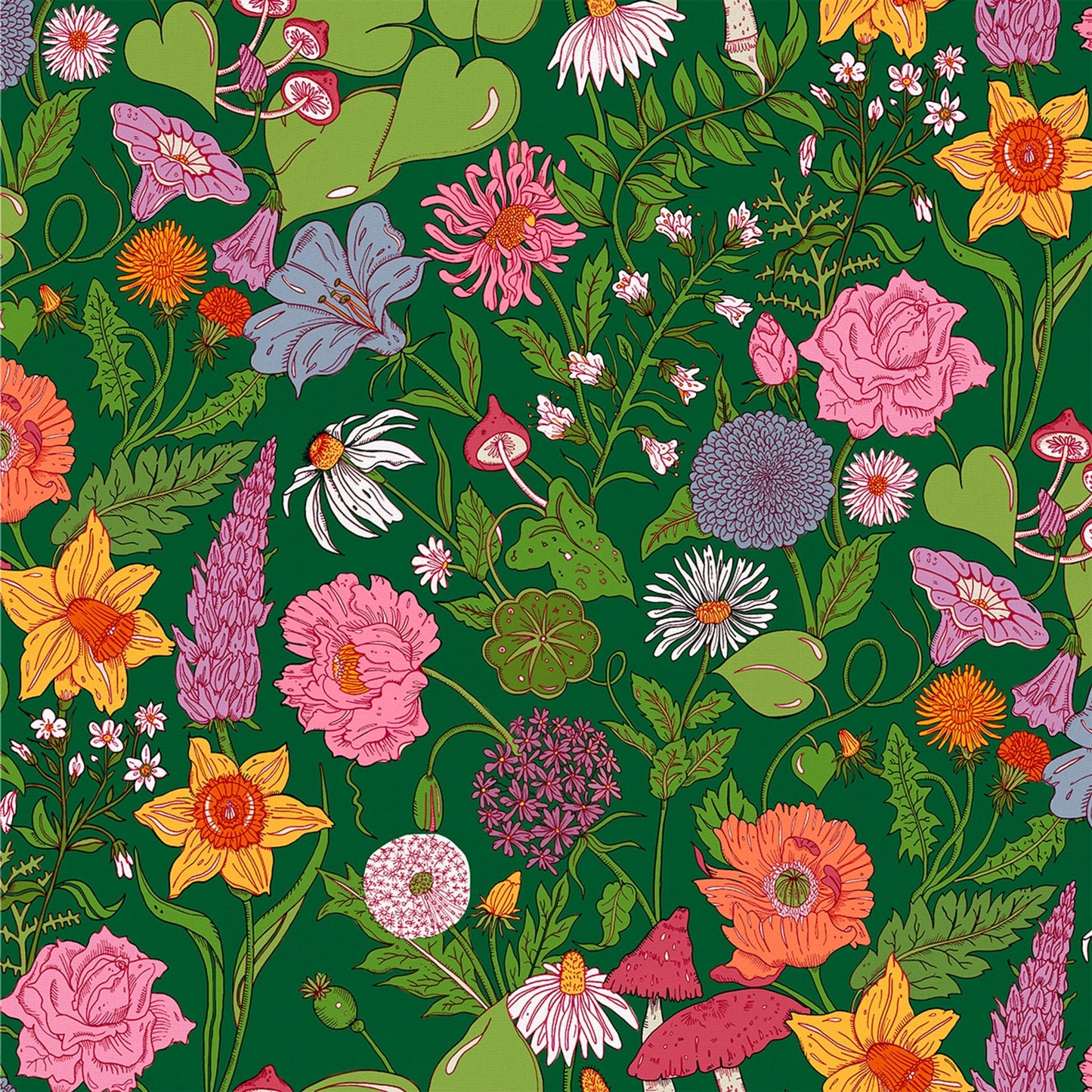 Bloom Wallpaper - Forest-Green - Wear The Walls - BLFG894152 - Premier Wallcovering