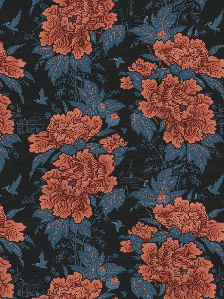 Bloomin Marvellous Recycled Velvet Fabric - Coral Charm - Divine Savages - DVS091-BLOMARV-CORAL-VEL - Premier Wallcovering