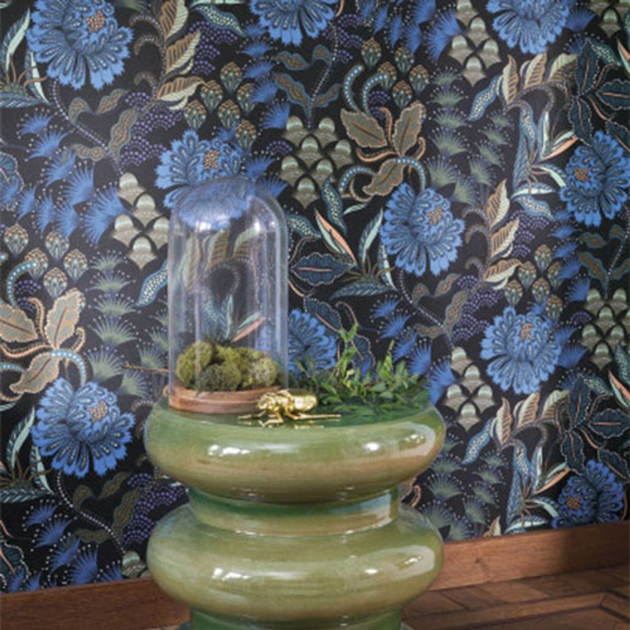 Bloomsbury Derby Wallpaper - Bleu Indigo - Casadeco - 89286312 - Premier Wallcovering
