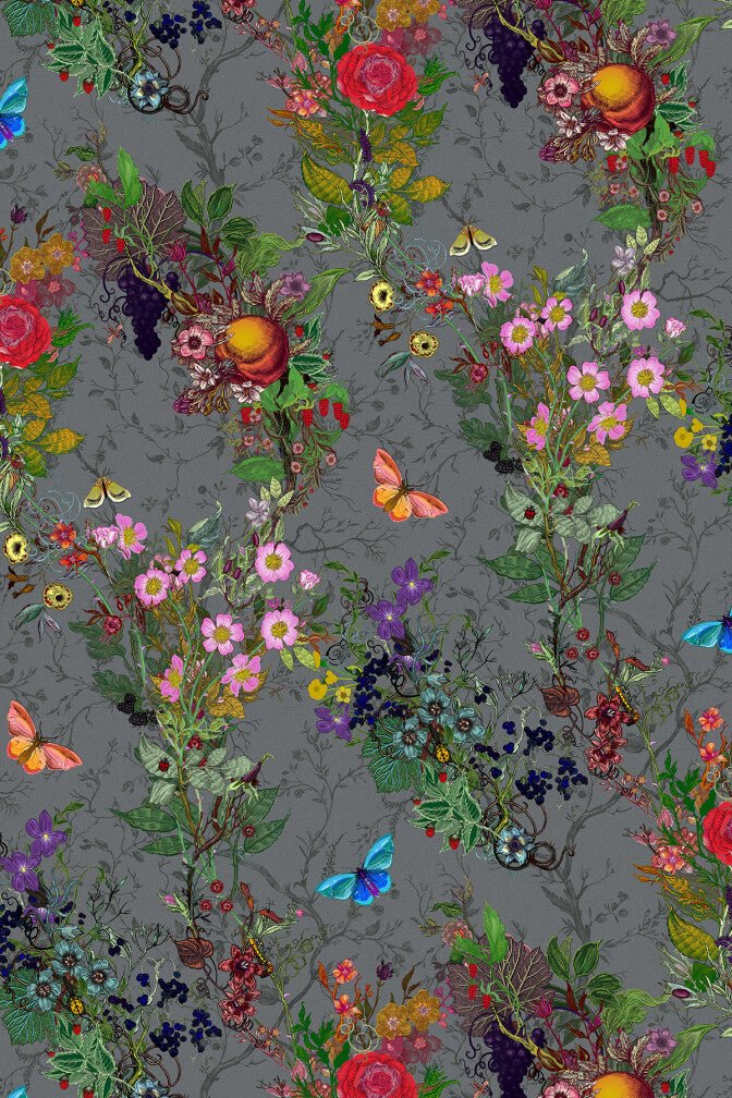 Bloomsbury Garden Wallpaper - Iron - Timorous Beasties - BTN/BLM/TXMT/09 - Premier Wallcovering