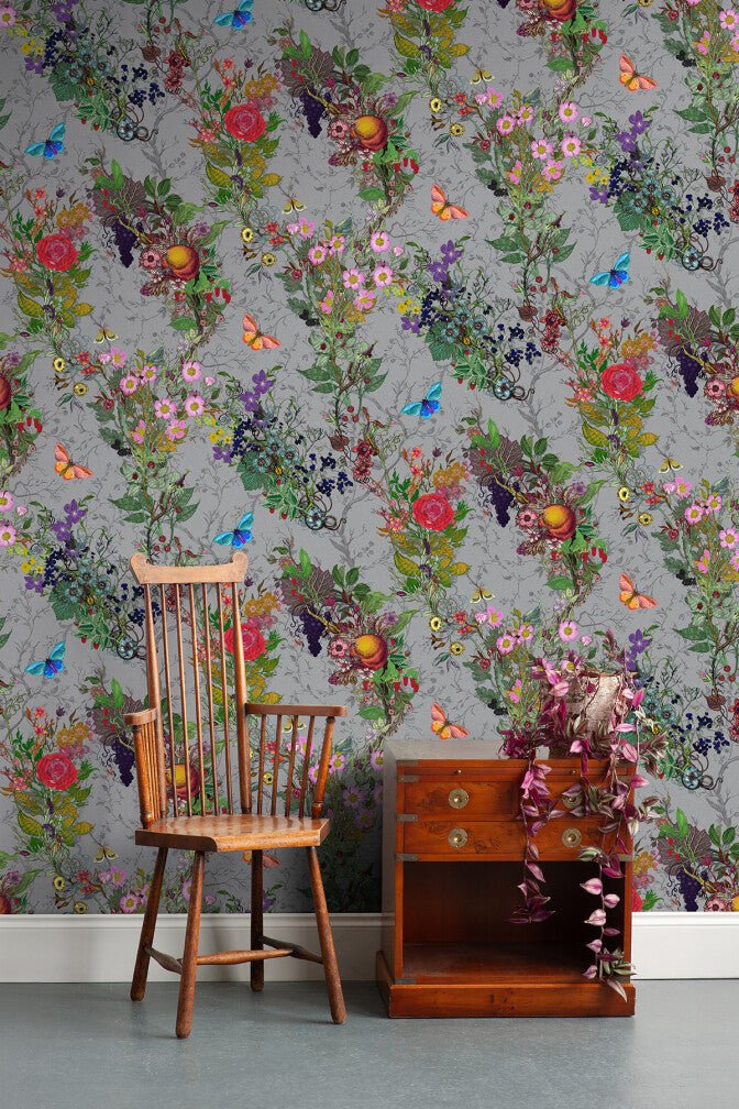 Bloomsbury Garden Wallpaper - Gainsboro - Timorous Beasties - BTN/BLM/TXMT/08 - Premier Wallcovering