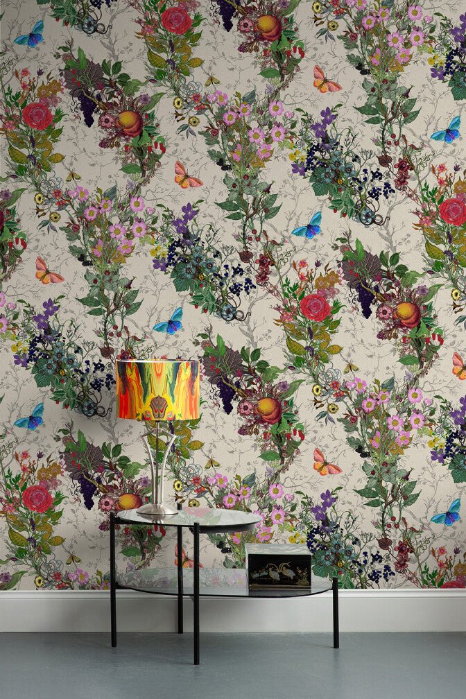 Bloomsbury Garden Wallpaper - Bone - Timorous Beasties - BTN/BLM/TXMT/04 - Premier Wallcovering