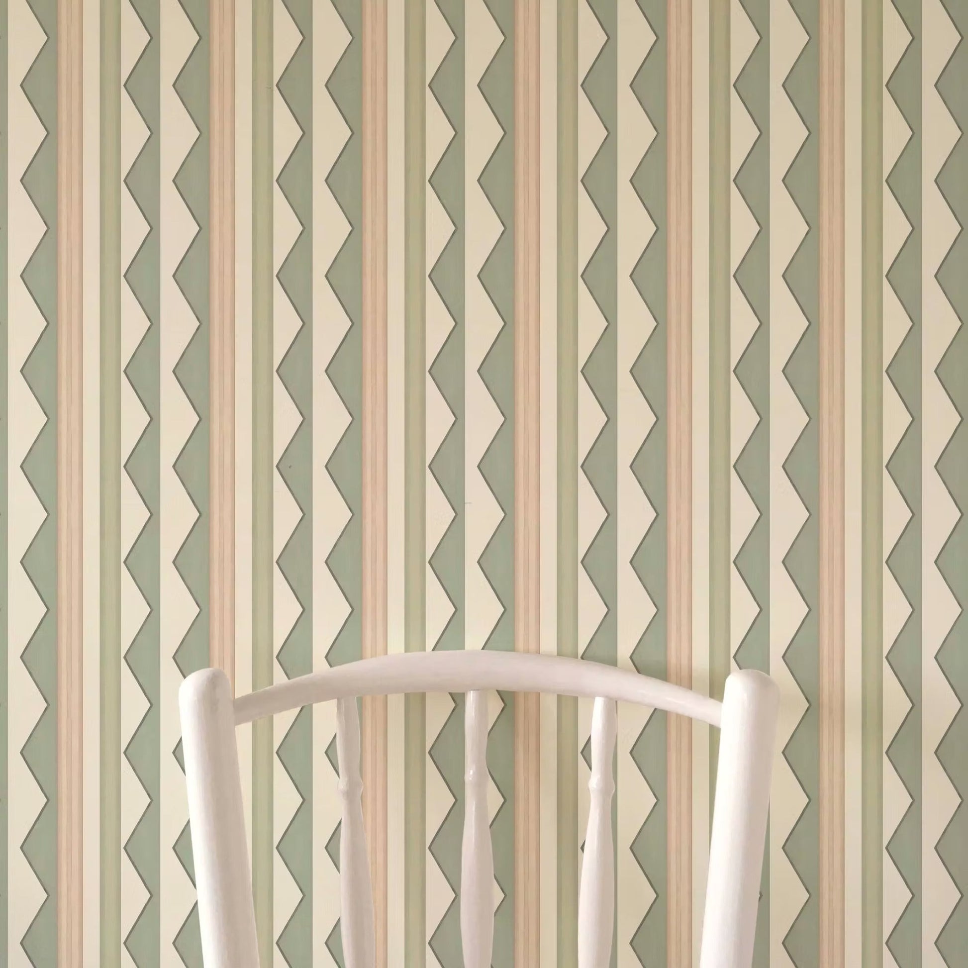 Bloomsbury Stripes Wallpaper - Soft Sage Green - Ottoline - W/BL_STR/101/2 - Premier Wallcovering