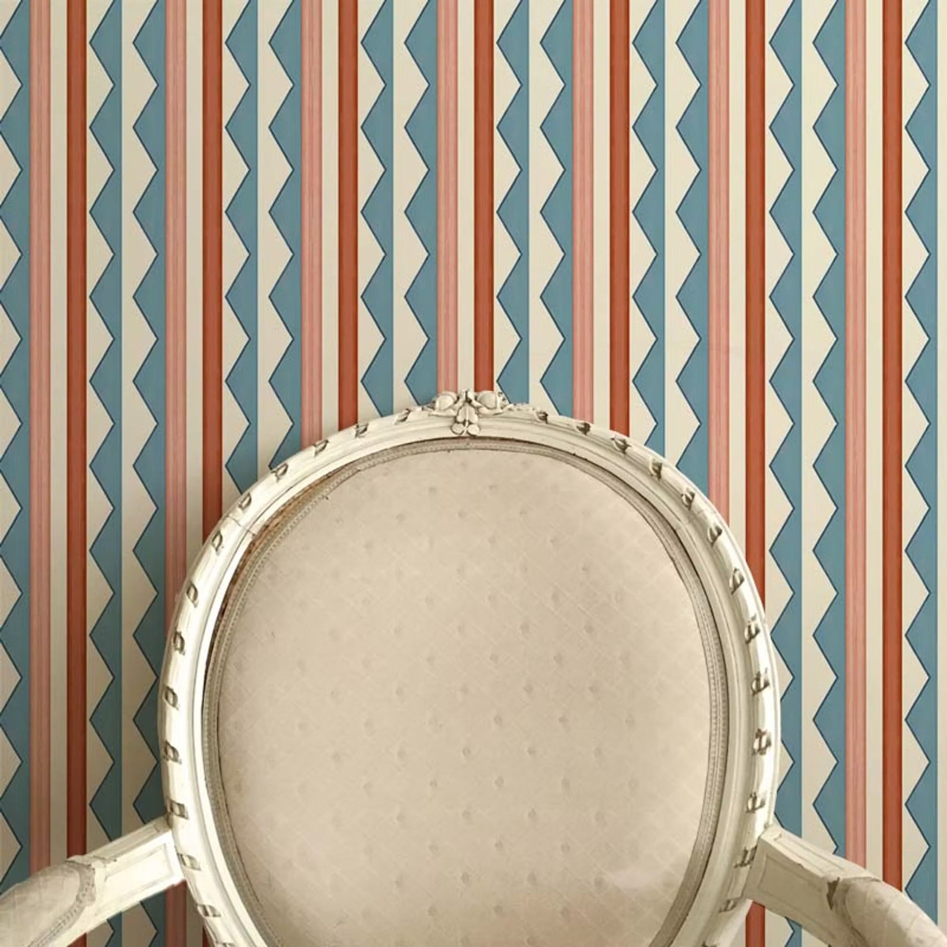 Bloomsbury Stripes Wallpaper - Denim Blue - Ottoline - W/BL_STR/101/1 - Premier Wallcovering