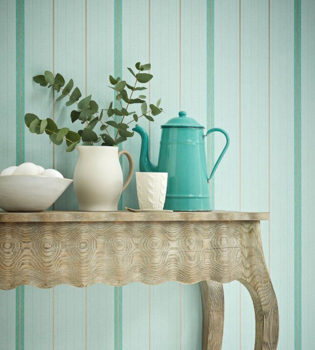 Bloomsbury Wallpaper - Duckegg - Osborne & Little - W6290-01 - Premier Wallcovering