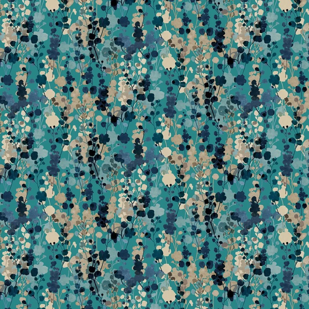 Blossom Wallpaper - Teal Natural - Ohpopsi - JRD50125W - Premier Wallcovering