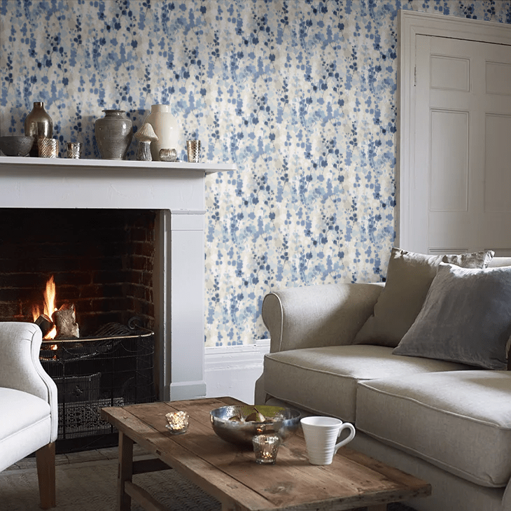 Blossom Wallpaper - Blue Natural - Ohpopsi - JRD50124W - Premier Wallcovering