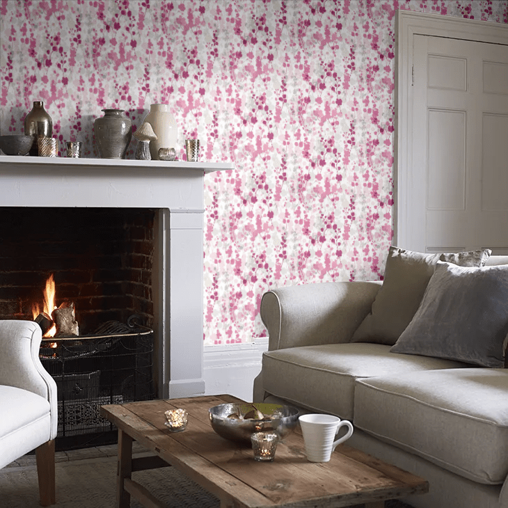 Blossom Wallpaper - Raspberry - Ohpopsi - JRD50123W - Premier Wallcovering