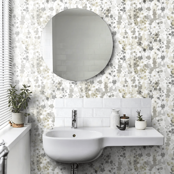 Blossom Wallpaper - Neutral Grey - Ohpopsi - JRD50122W - Premier Wallcovering