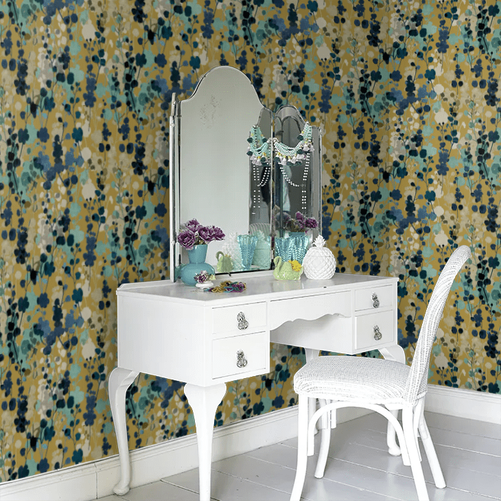 Blossom Wallpaper - Royal Mustard - Ohpopsi - JRD50126W - Premier Wallcovering