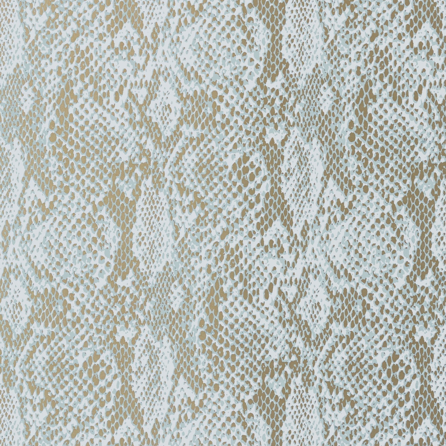 Boa Wallpaper - Aqua on Metallic Gold - Thibaut - T75167 - Premier Wallcovering