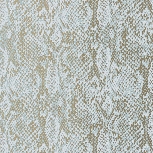 Boa Wallpaper - Aqua on Metallic Gold - Thibaut - T75167 - Premier Wallcovering
