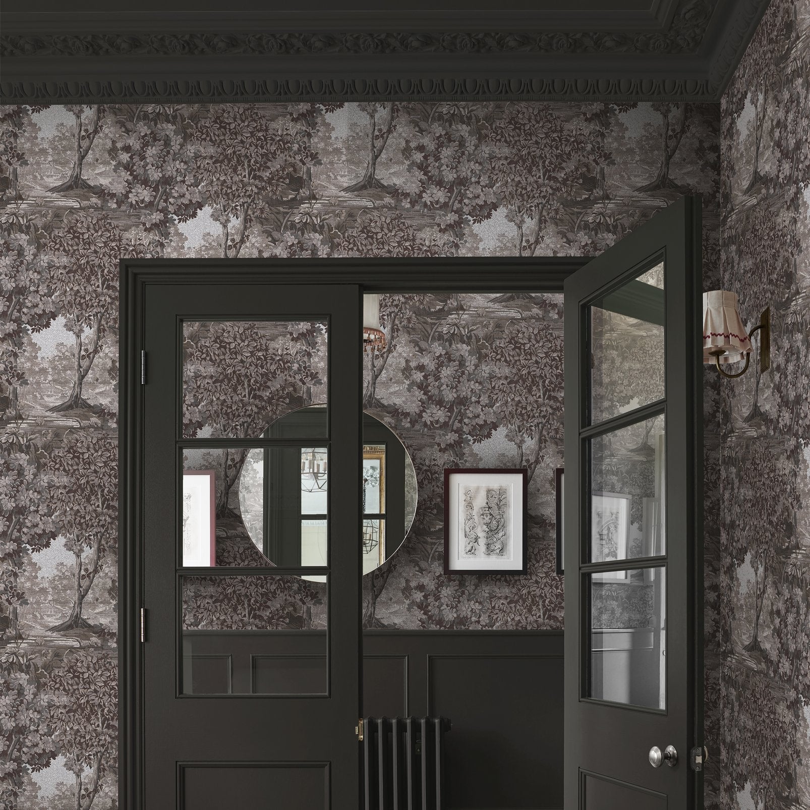 Bodenham Wallpaper - Etching Charcoal - Graham & Brown - 127903 - Premier Wallcovering