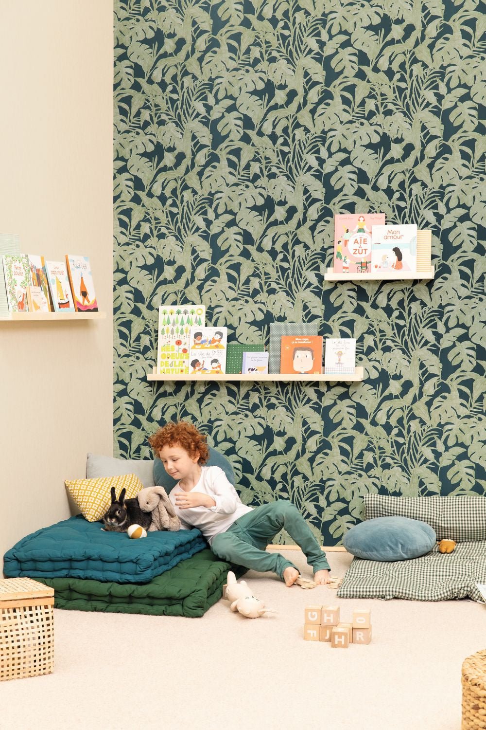 Bogota Wallpaper - Kaki Bleu - Caselio - 103876715 - Premier Wallcovering