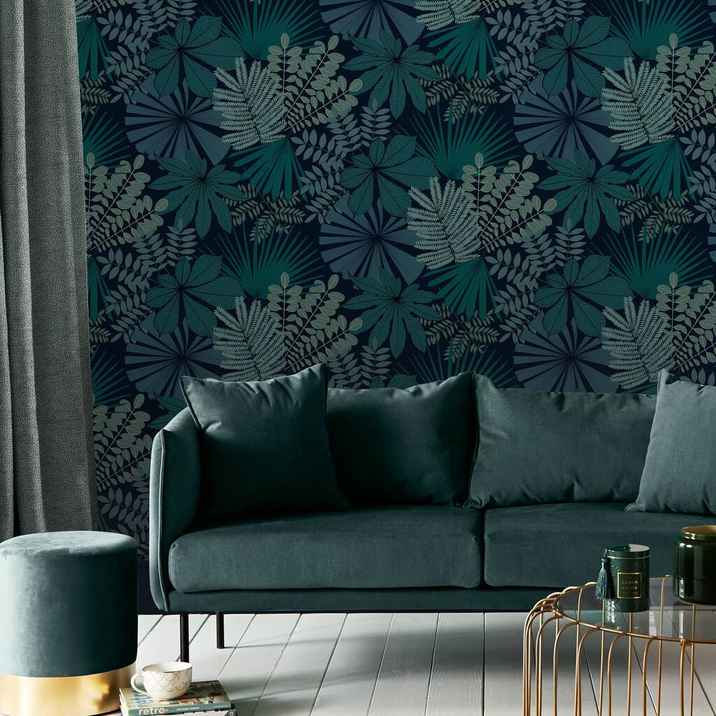 Bohemia Wallpaper - Teal - Graham & Brown - 119667 - Premier Wallcovering