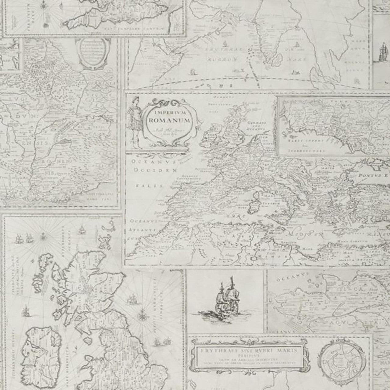 Bohemian Travels Wallpaper - Silver - Mulberry Home - FG077/J125 - Premier Wallcovering