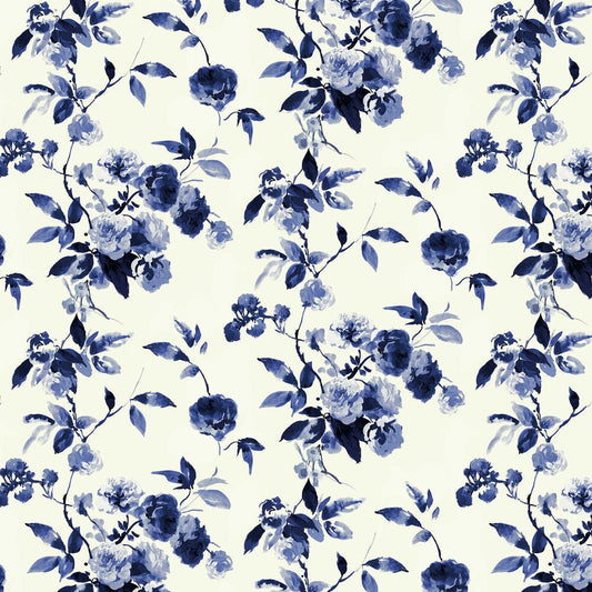 Boho Bloom Wallpaper - Blue - Joules - 118561 - Premier Wallcovering