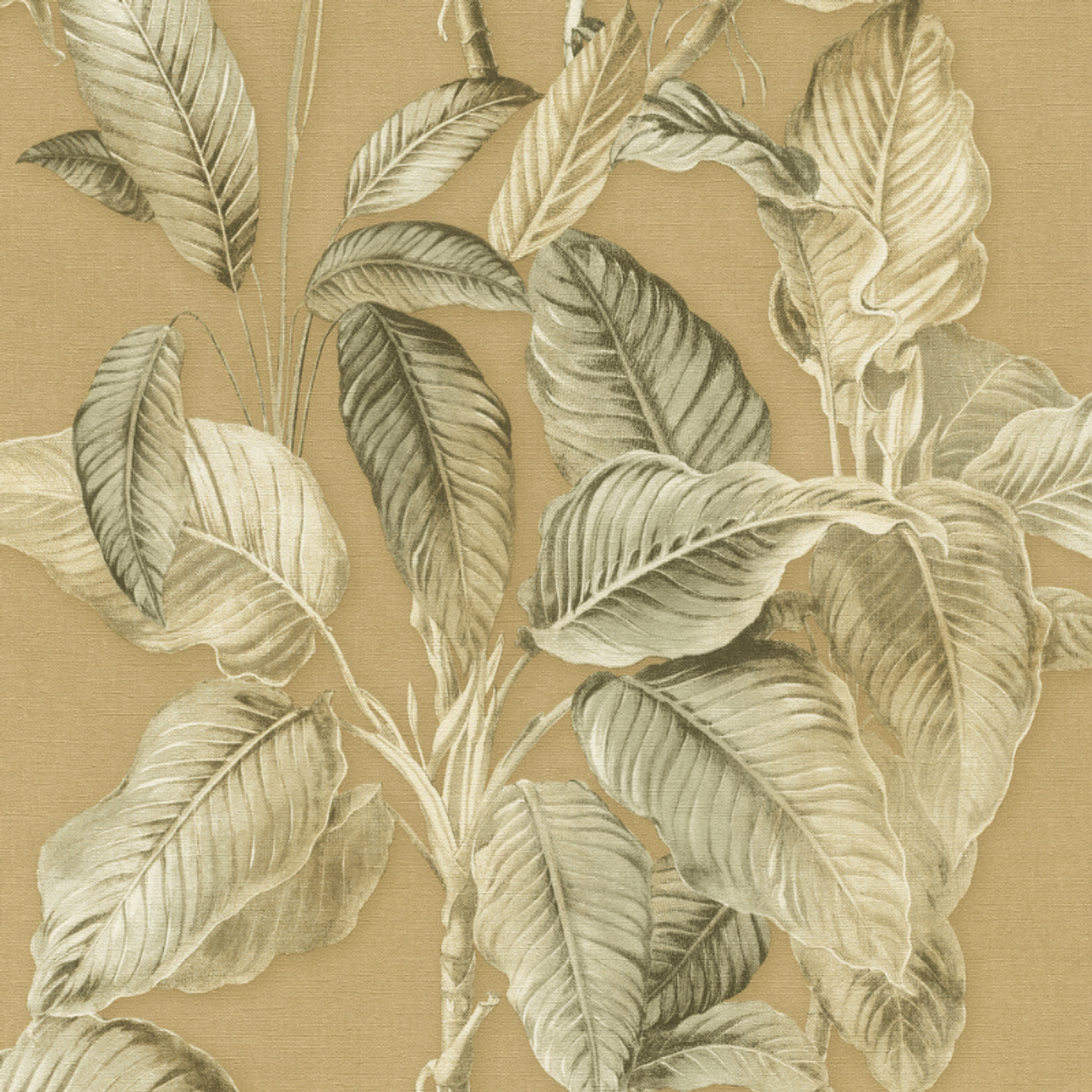 Boho Palm Wallpaper - Mustard - Rasch - 571479 - Premier Wallcovering