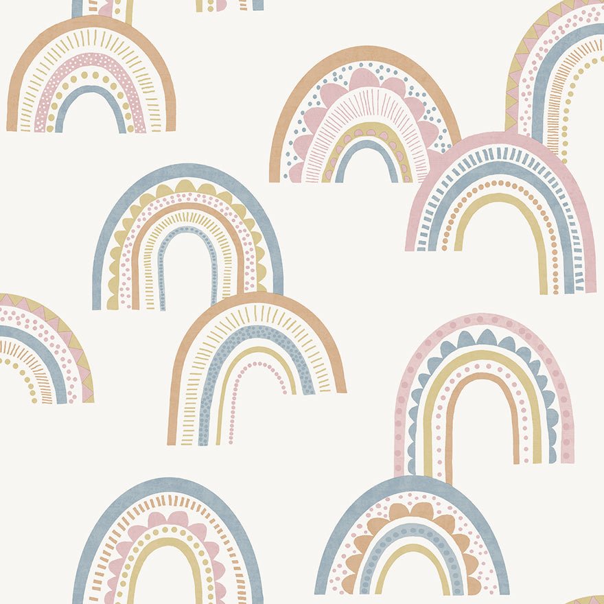 Boho Rainbow Wallpaper - Orange/Pink/Blue - Holden Décor - 13282 - Premier Wallcovering