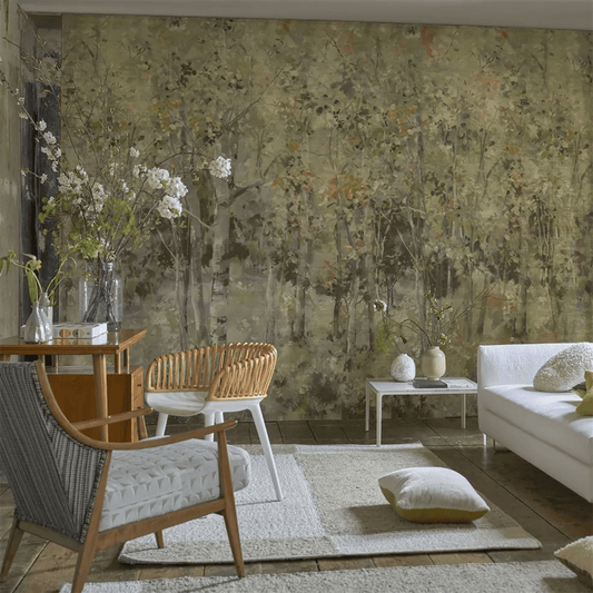Bois De Bouleau Grasscloth Scene 2 Wallpaper - Sepia - PDG1186/01 - Designers Guild - Premier Wallcovering
