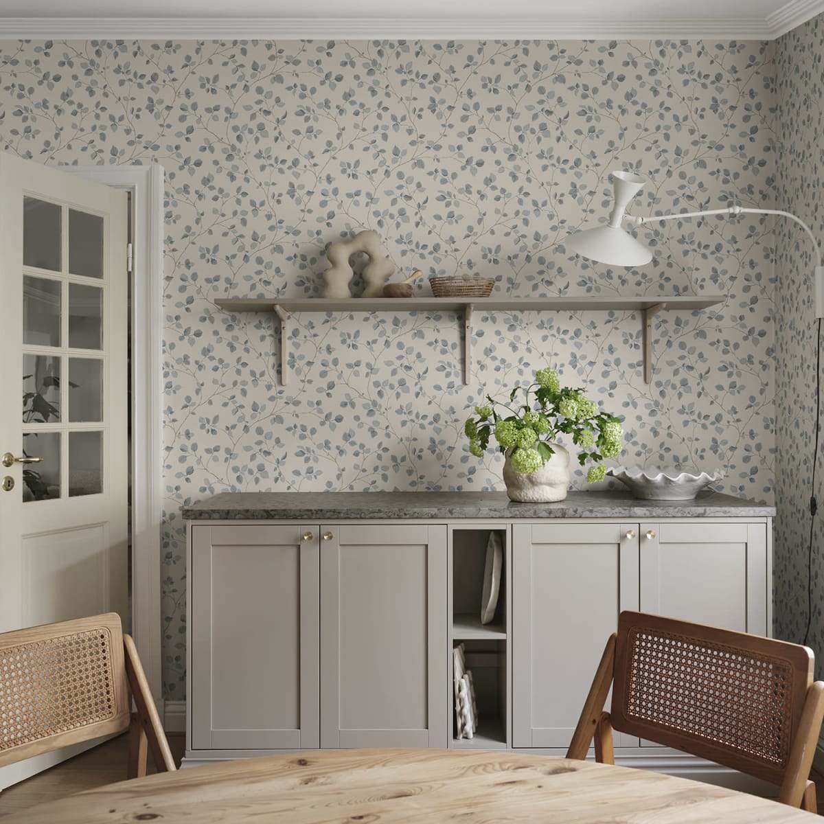 Bokskog Wallpaper - Misty Blue - Sandberg - S10323 - Premier Wallcovering