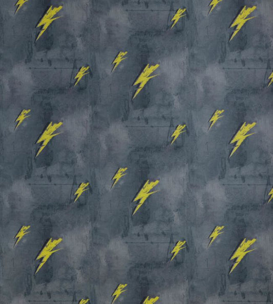 Bolt From Mars Wallpaper - Yellow on Charcoal - BG1900101 - Barneby Gates - Premier Wallcovering