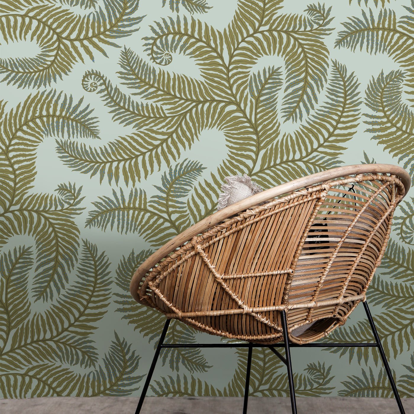 Bombe's Fernery Wallpaper - Olive and Celadon - Josephine Munsey - JMW-100131 - Premier Wallcovering