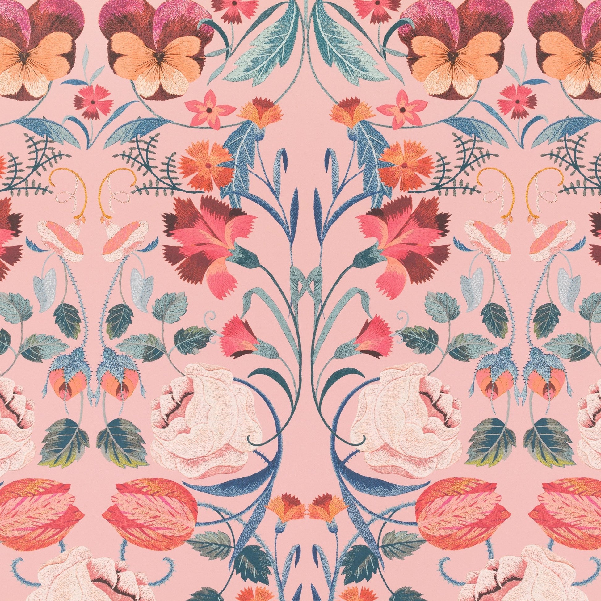 Bonita Matte Wallpaper - Chateau Rose - Romo - Temperley London - W456/01 - Premier Wallcovering