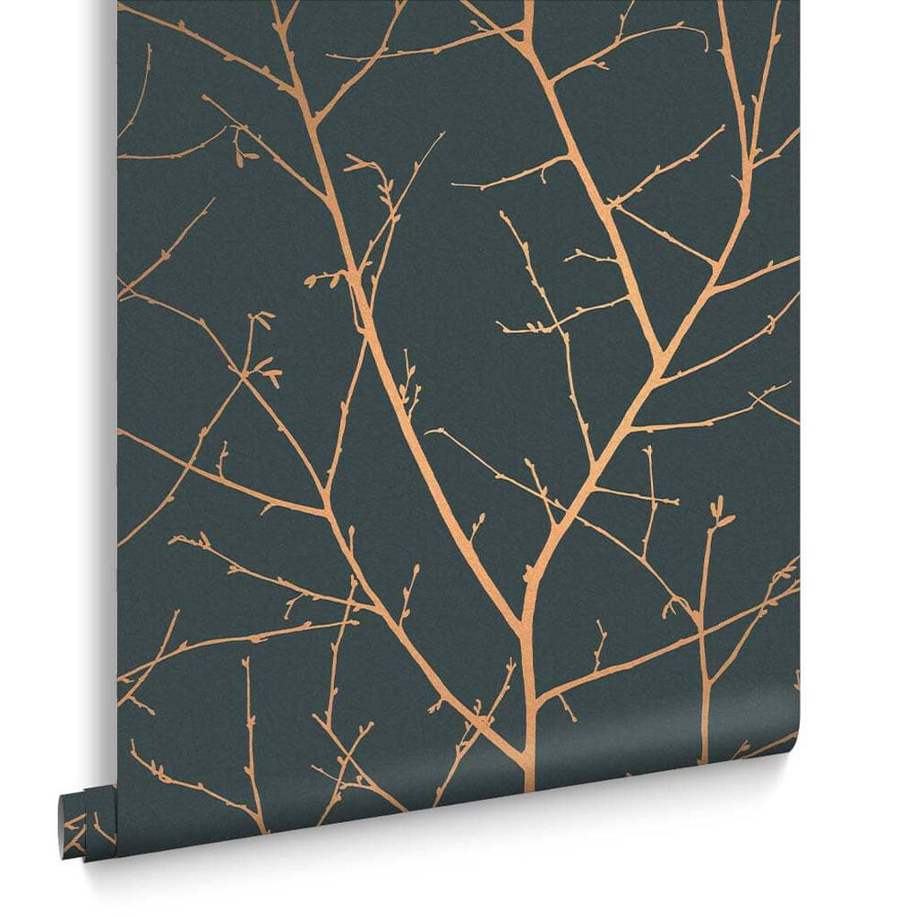Boreas Wallpaper - Teal & Copper - Graham & Brown - 119798 - Premier Wallcovering