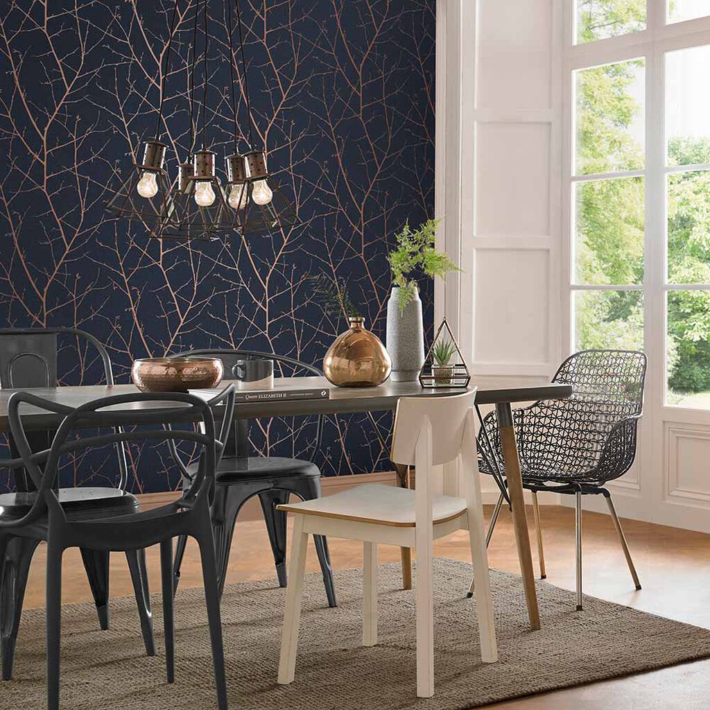 Boreas Wallpaper - Midnight - Graham & Brown - 107581 - Premier Wallcovering